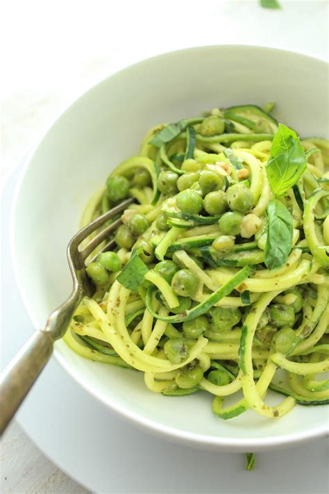 Creamy Pesto Zucchini Pasta With Peas The Fitchen