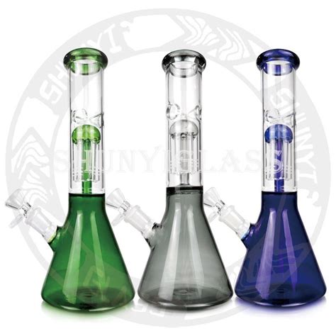 Wholesale Colorful Tree Perc Beaker Base Hookah Water Glass Smoking Pipe Glass Water Pipe And