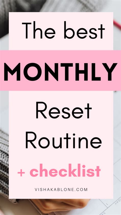 Best Monthly Reset Routine You Need Checklist Vishaka Blone