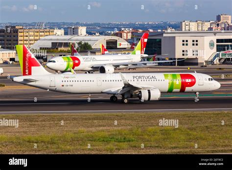 Tap Air Portugal Airbus A321neo Aircraft Lisbon Airport In Portugal