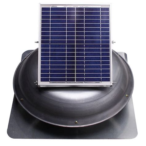 Ventamatic Cool Attic 433 Cfm Grey Solar Powered Roof Attic Vent With Dome Mounted Panel