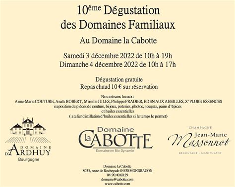 Week End Portes Ouvertes Domaine La Cabotte