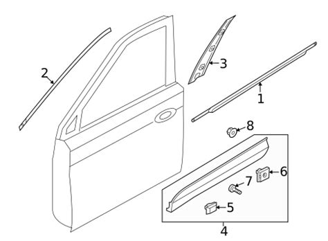 Exterior Trim Front Door For 2020 Hyundai Santa Fe Hyundai OEM