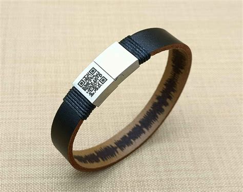 Custom Soundwave Bracelet With Qr Code Favorite Song Engraved Etsy