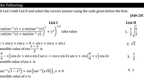 IIT JEE Advanced PYQ Inverse Trigonometry 2013 YouTube