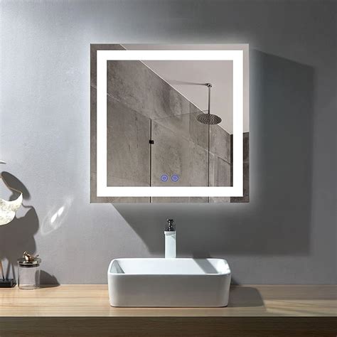 Amazon 36 Square LED Bathroom Mirror Dimmable Antifog Illuminated