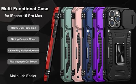 Nvollnoe For IPhone 15 Pro Max Case With Slide Camera Cover Drop Tested