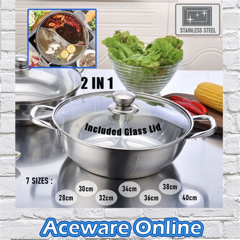 Stainless Steel In Separate Hot Pot To Cm Sizes Two Flavor Steamboat With Glass Lid