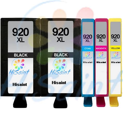 Free Shipping 2017 New Hisaint 5 Pk 920XL 2B 1C 1M 1Y Ink Cartridges