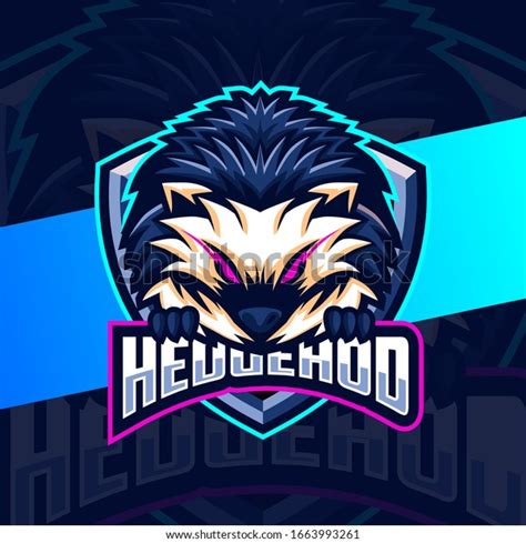 Hedgehog Mascot Esport Logo Designs Stock Vector Royalty Free