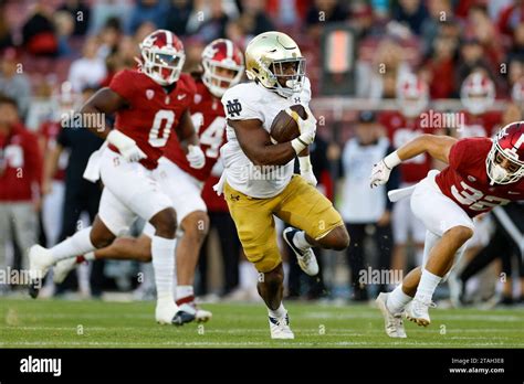 Notre Dame Fighting Irish Running Back Audric Estime Runs With The