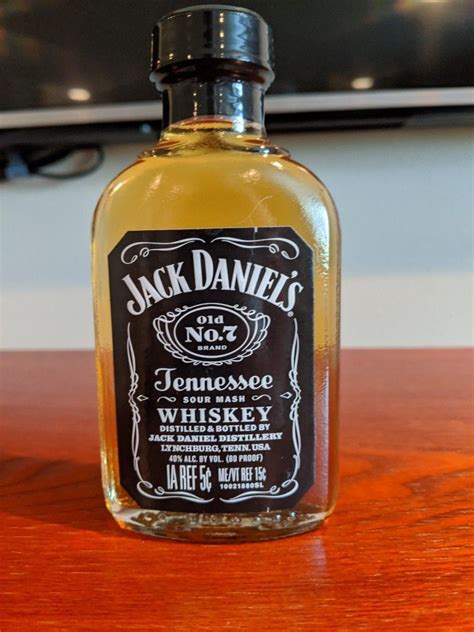 Jack Daniel's Old No 7, mini glass bottle.