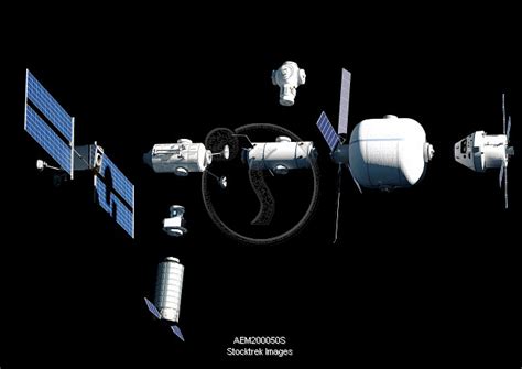 Lunar Gateway space station concept, exploded view. | Stocktrek Images