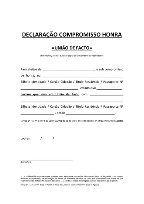 Declaracao De Honra