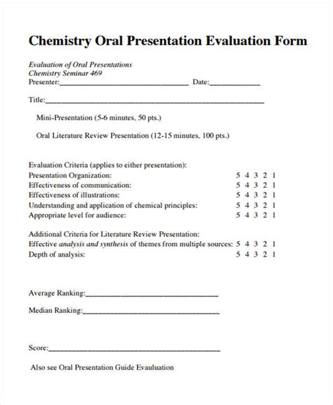 Free Printable Presentation Evaluation Forms In Pdf Ms Word Excel