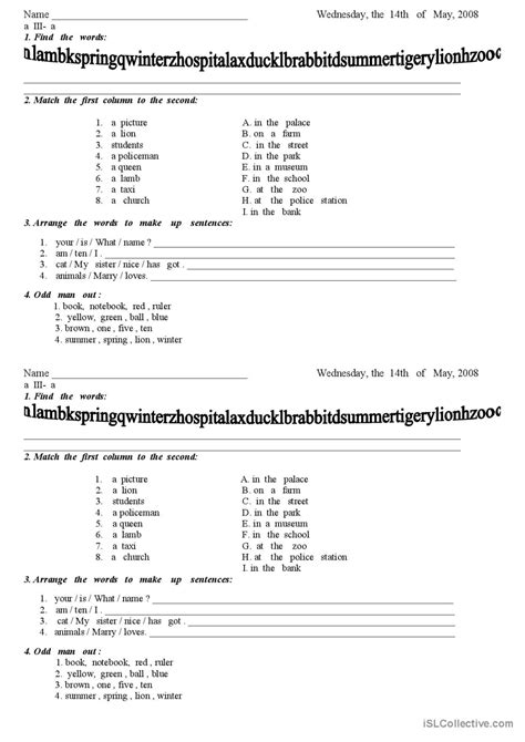 Revision Test English Esl Worksheets Pdf And Doc