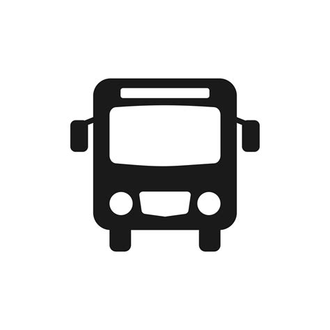 Bus Icon With Front View Public Transportation Station Symbol For