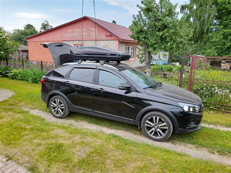 Бокс на крышу LUX IRBIS — Lada Vesta SW Cross (1G), 1,6 л, 2021 года ...