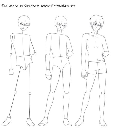 draw anime boy step by step - Anime Bases .INFO | Drawing base, Body ...