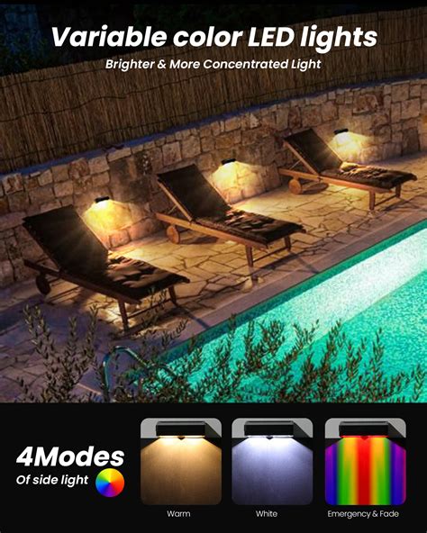 Fabstyl Pack Solar Fence Lights Solar Deck Lights Outdoor Step