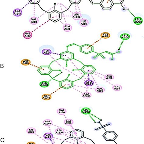 2d Diagrams Of A Compound Cox B Sgc And C Scm Interacting With 1fvt