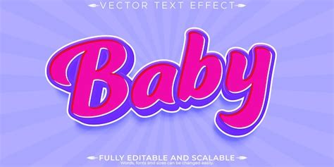 Premium Vector | Baby text effect editable girl boy and cute ...