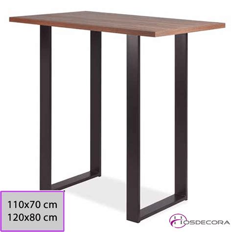 Mesa Alta Para Bar Noez En Melamina Rectangular