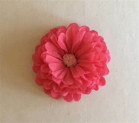 Large Pink Tissue Paper Flower Photo Prop And Home Decor Etsy