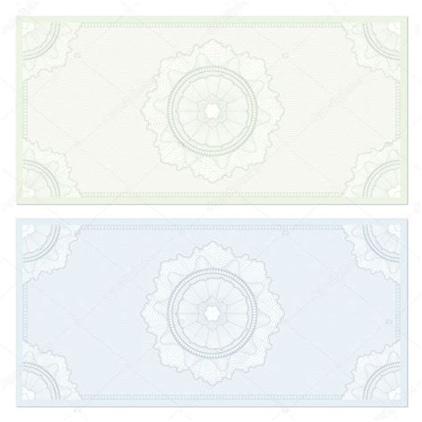 Voucher Template With Guilloche Pattern Watermarks And Border