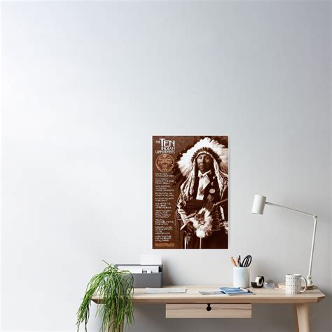 10 Indian Commandments Native American Poster For Sale By