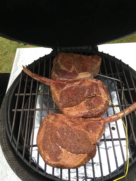 Tomahawk Rib Eye Steaks Big Green Egg Egghead Forum The Ultimate