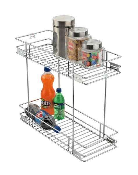 Stainless Steel Rectangular Ss Wire Kitchen 2 Shelf Pullout Basket At