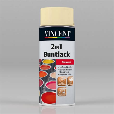 Vincent 2in1 Buntlack Spray Hellelfenbein glänzend 400 ml Glänzend