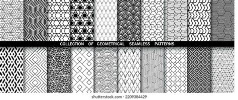 Geometric Set Seamless Black White Patterns Stock Vector (Royalty Free) 2137889529 | Shutterstock