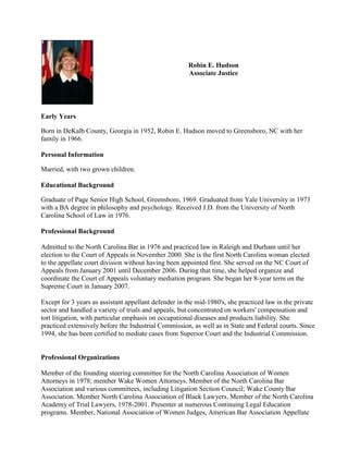 Robin Hudson 2014 PA PAC Questionnaire PDF