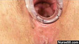 Brunette Nurse Babe Gaping Pussy And Masturbation XNXX