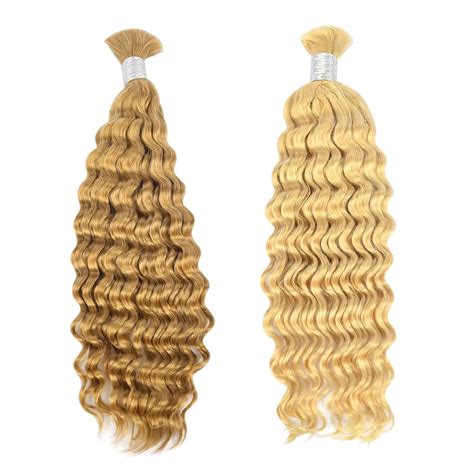 Amazon Honey Blonde Braiding Hair Deep Wave Bulk Human Hair Bundle G Human
