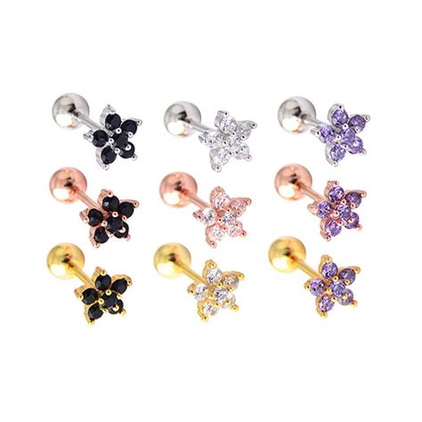 Earpiercing Zircon Stainless Steel Stud Earrings Ear Studs Tragus