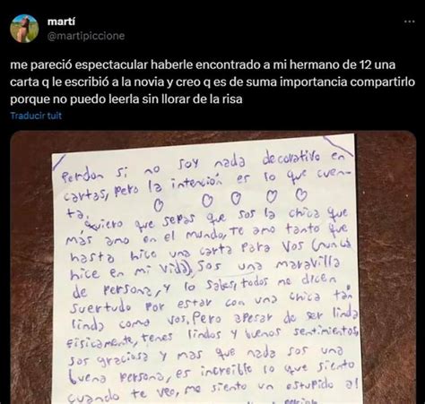 La Confesión De Un Nene De 12 Años A Su Novia En Una Carta Que Se