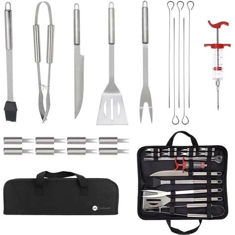 Ensemble D Outils De Barbecue En Acier Inoxydable Pcs Avec Seringue