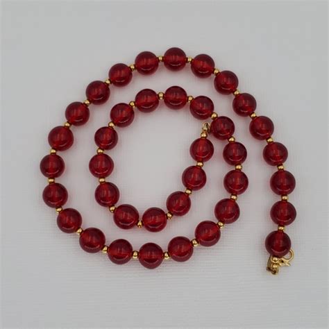 Monet Jewelry Monet Red Bead Necklace Poshmark