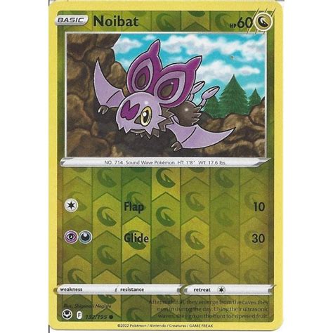 Pokemon Trading Card Game Noibat Reverse Holo Swsh Silver