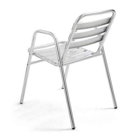 Chaise De Jardin Avec Accoudoirs En Aluminium Empilable Oviala