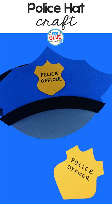 Paper Police Hat Craft - A Dab of Glue Will Do