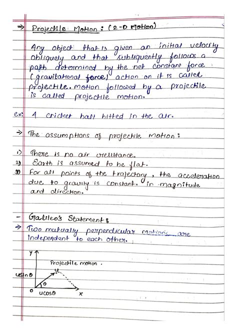 SOLUTION Physics Projectile Motion Handwritten Notes Studypool