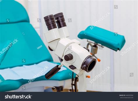 Colposcope Chair Gynecology Office Selective Focus Stock Photo