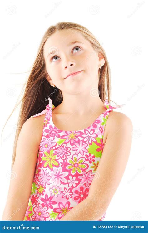 Petite Fille Blonde Avec Le Long Cheveu Photo Stock Image Du Assez Adolescents 12788132