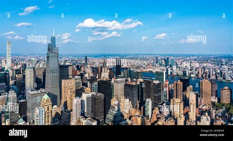 New York Skyline Panoramic View With Skyscrapers In Midtown Manhattan