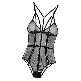 Mua Women Sexy Lingerie One Piece Lace Bodysuit Mesh Transparent Sleepwear Black Black T I