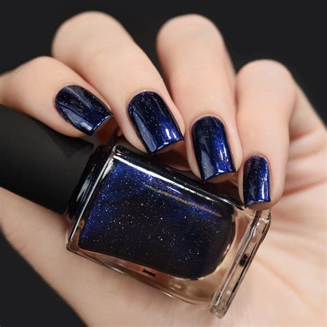 Looking Up Midnight Blue Holographic Nail Polish By Ilnp